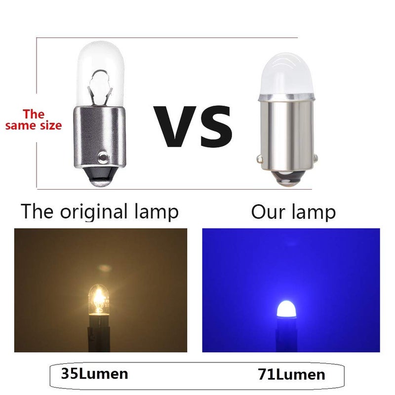 Yoper BA9S 53 57 1895 64111 LED Light Bulb for Car 12V Deep Blue - Image 4